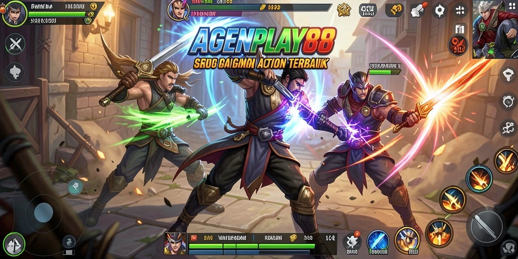 Screenshot AGENPLAY88 menampilkan karakter bertarung dalam aksi yang menegangkan.