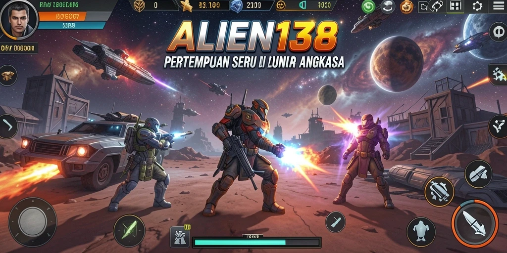 Screenshot gameplay <strong>ALIEN138</strong> memperlihatkan aksi luar angkasa yang mendebarkan.