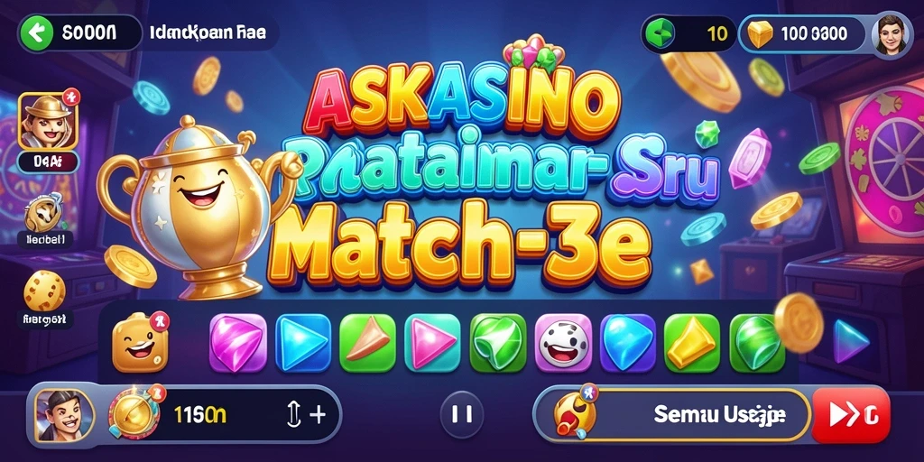 Screenshot menampilkan keseruan gameplay Match-3 di ASKASINO.