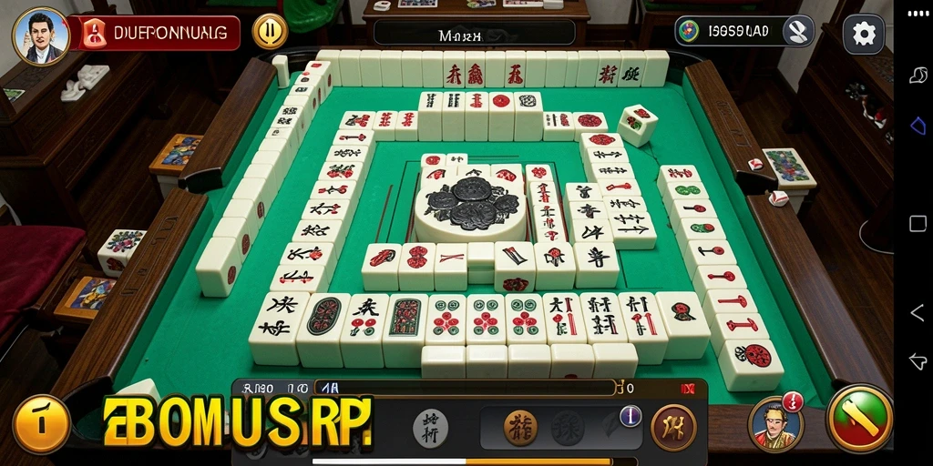 Tampilan gameplay BONUSRP yang seru dalam permainan Mahjong.