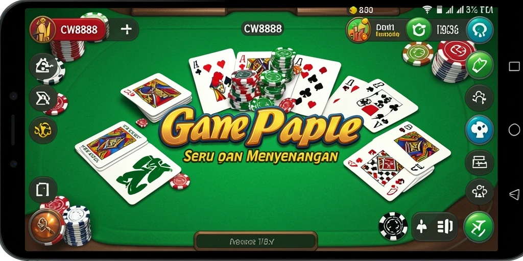 Screenshot gameplay CW8888 menampilkan suasana seru saat bermain Gaple.