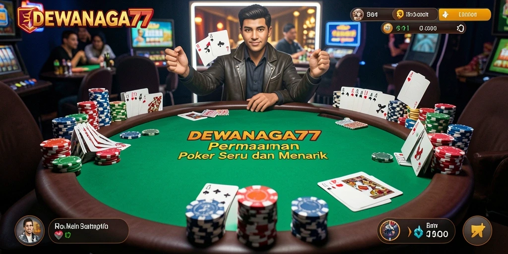 Tampilan gameplay Poker yang seru dan mendebarkan di DEWANAGA77.