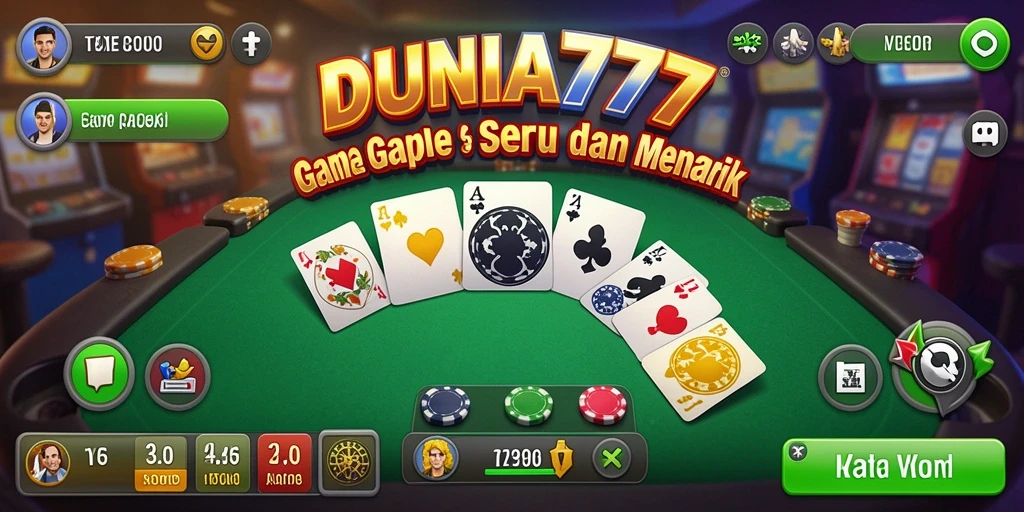 Tampilan gameplay seru DUNIA777 saat bermain Gaple.