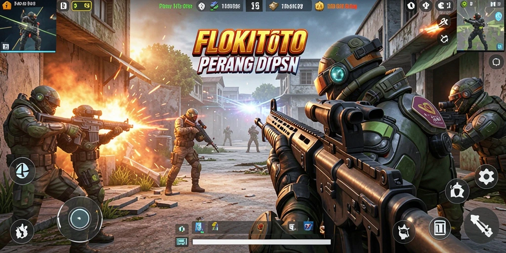 Screenshot gameplay yang penuh aksi di FLOKITOTO.