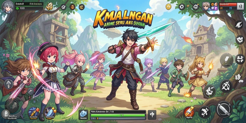 Tampilan gameplay menakjubkan dengan karakter Anime yang dinamis.
