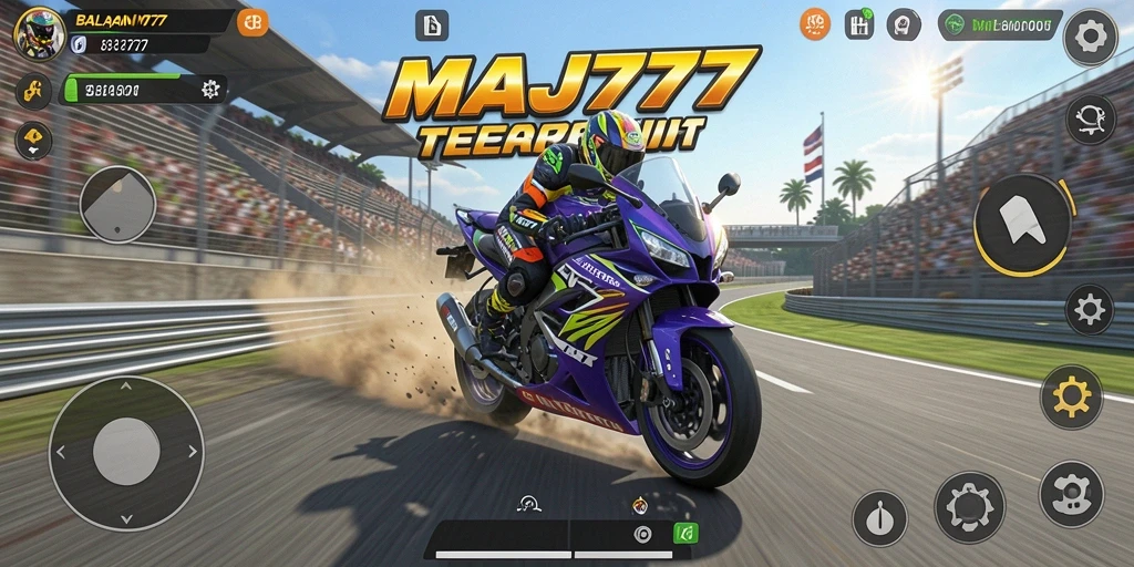 Gameplay balap motor yang mendebarkan di MAJ777.