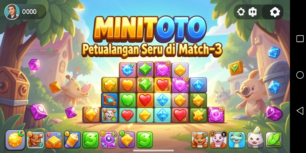 Tampilan gameplay <strong>MINITOTO</strong> yang penuh warna dan menantang.
