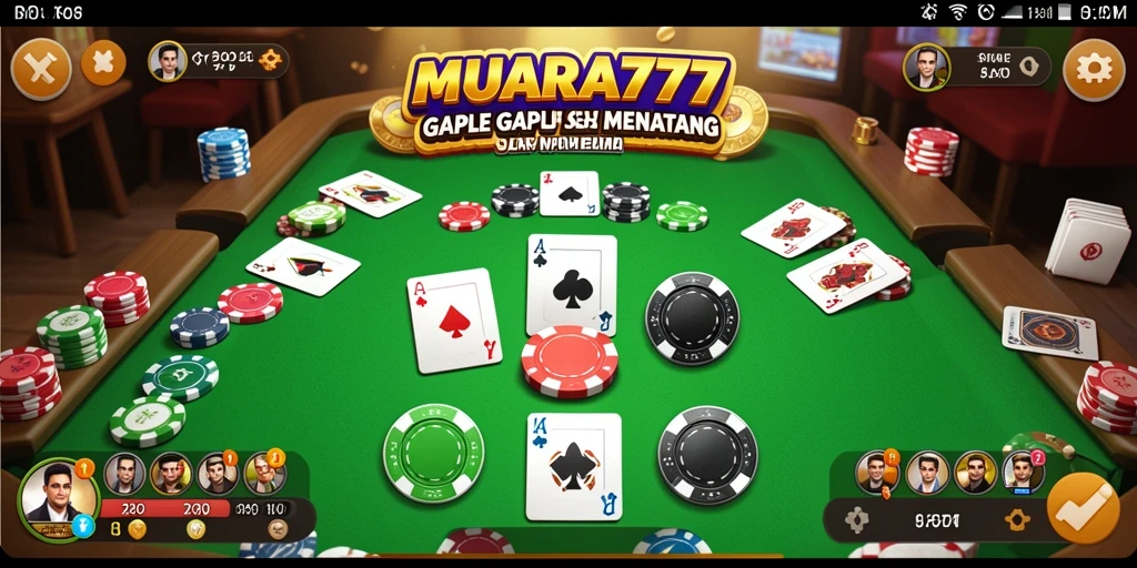 Screenshot utama MUARA777 menampilkan gameplay Gaple yang seru dan menarik.