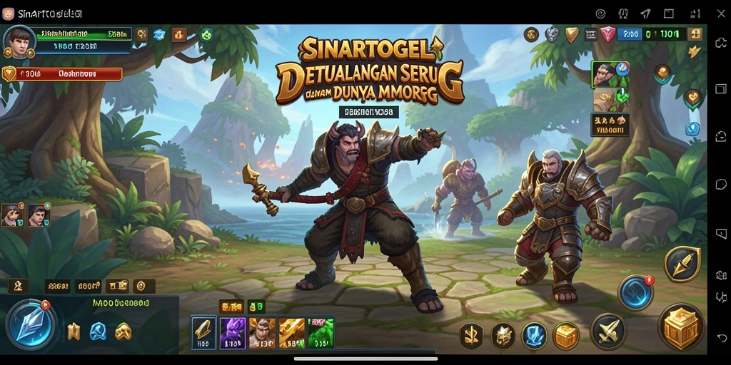 Tampilan gameplay seru di SINARTOGEL dengan pertempuran epik.