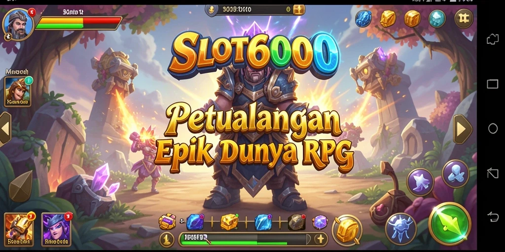 Tampilan gameplay SLOT6000 menampilkan petualangan seru di dunia fantasi.