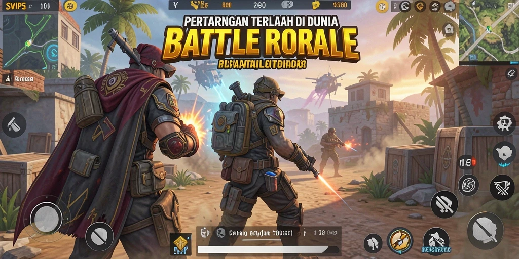 Tampilan aksi mendebarkan dalam gameplay SVIP5 Battle Royale.