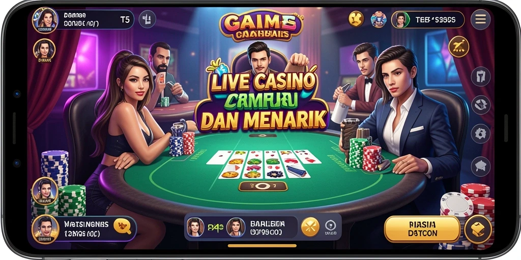 Tampilan gameplay Live Casino T6 yang seru dan interaktif.