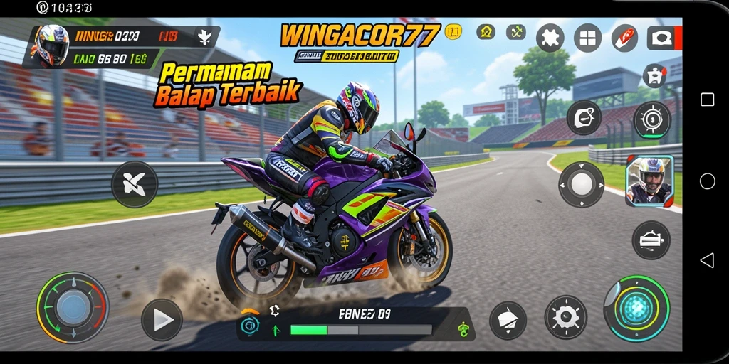 Tampilan seru dari permainan balap motor di WINGACOR77.
