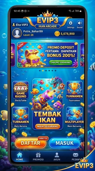 Menu kategori aplikasi di evip3 yang terorganisir dengan baik.